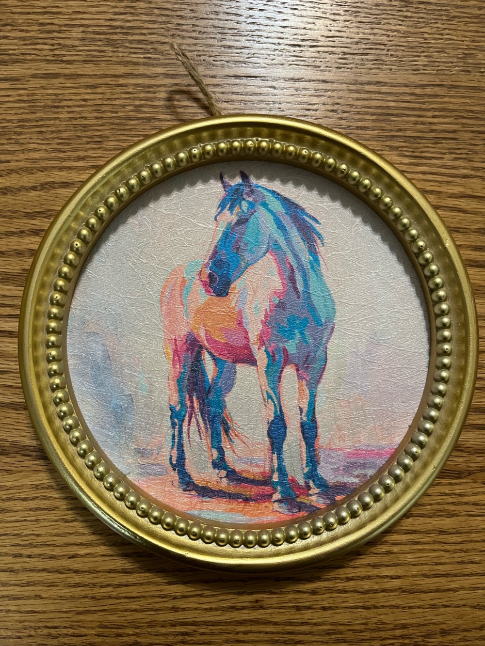 Ashland Multicolor Horse Painting in Gold Frame